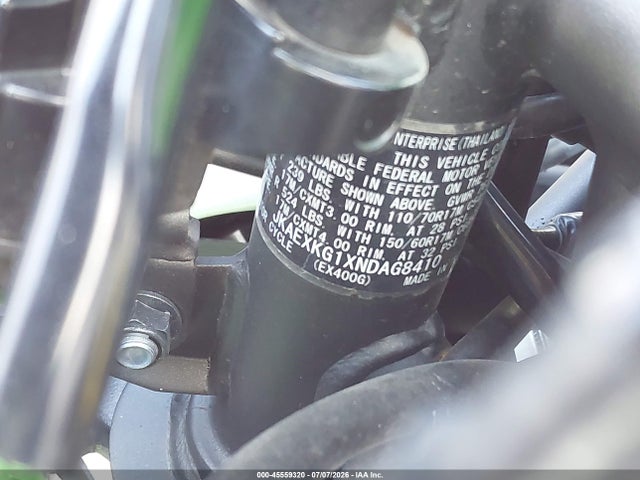 Kawasaki EX400 2022 JKAEXKG1XNDAG8410 Image 10