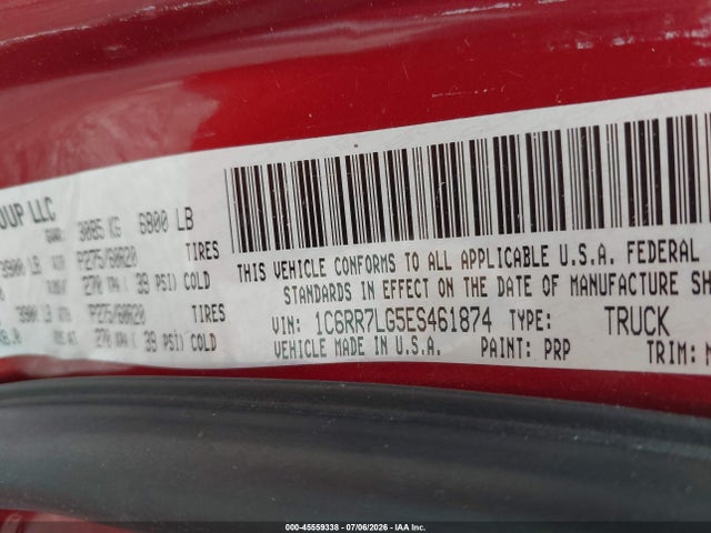 RAM 1500 Big Horn 2014 1C6RR7LG5ES461874 Image 9