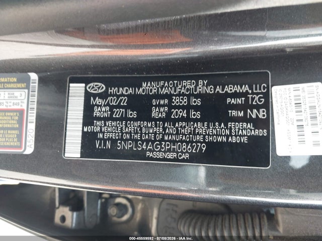 Aukcja sprzedaży 2023 Hyundai Elantra Sel, vin: 5NPLS4AG3PH086279, numer aukcji: 45559592