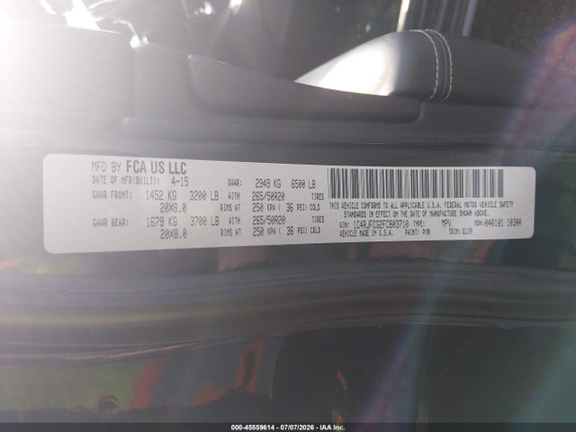 Продаж на аукціоні авто 2015 Jeep Grand Cherokee Overland, vin: 1C4RJFCG2FC803710, номер лоту: 45559614