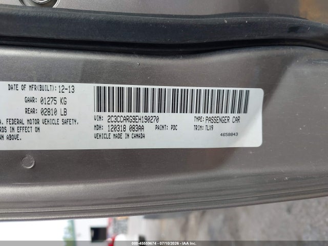 2014 Chrysler 300 მანქანა იყიდება აუქციონზე, vin: 2C3CCARG9EH190270, აუქციონის ნომერი: 45559674