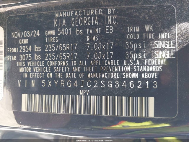 KIA SORENTO LX 2025 5XYRG4JC2SG346213 Image 9