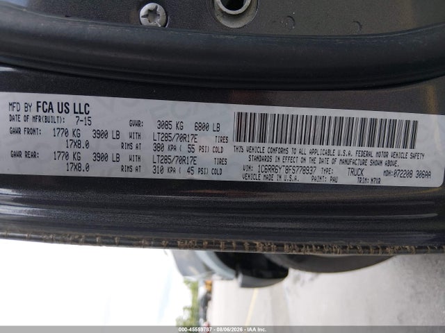 Продажа на аукционе авто 2015 Ram 1500 Rebel, vin: 1C6RR6YT8FS778937, номер лота: 45559787