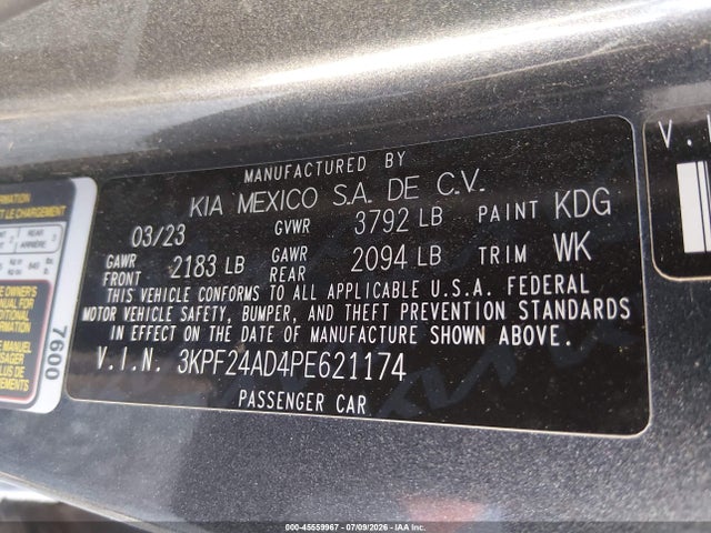 KIA FORTE LX 2023 3KPF24AD4PE621174 Image 9