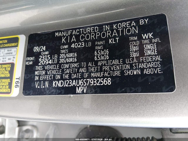 Aukcja sprzedaży 2025 Kia Soul Lx, vin: KNDJ23AU6S7932568, numer aukcji: 45559971