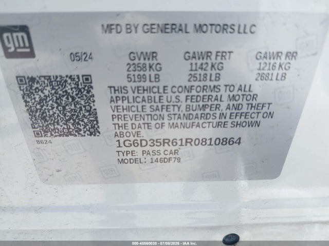 Продаж на аукціоні авто 2024 Cadillac Ct5-v V-series Blackwing, vin: 1G6D35R61R0810864, номер лоту: 45560030