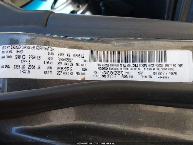 2004 Jeep Grand Cherokee Laredo მანქანა იყიდება აუქციონზე, vin: 1J4GW48J24C250579, აუქციონის ნომერი: 45560165
