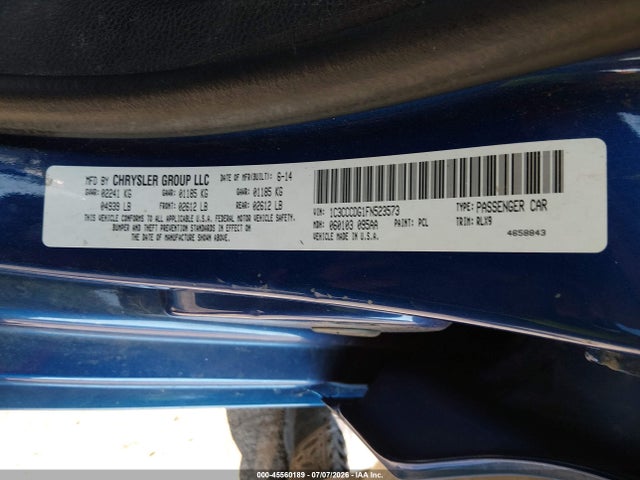 Продаж на аукціоні авто 2015 Chrysler 200 S, vin: 1C3CCCDG1FN523573, номер лоту: 45560189