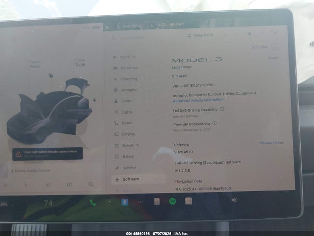 Продажа на аукционе авто 2026 Tesla Model 3, vin: 5YJ3E1EA5TF117536, номер лота: 45560196