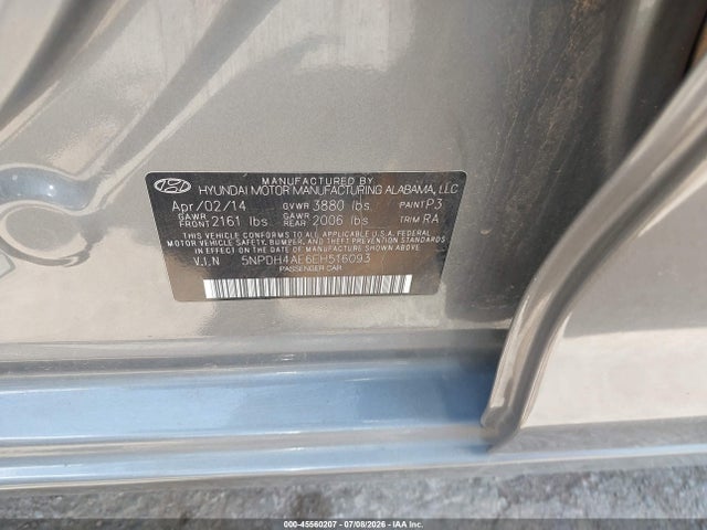 45560207 :رقم المزاد ، 5NPDH4AE6EH516093 vin ، 2014 Hyundai Elantra Se مزاد بيع