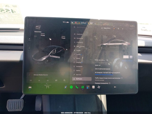 Aukcja sprzedaży 2025 Tesla Model 3 Long Range Rear-wheel Drive/standard Rear-wheel Drive, vin: 5YJ3E1EA1SF000678, numer aukcji: 45560259