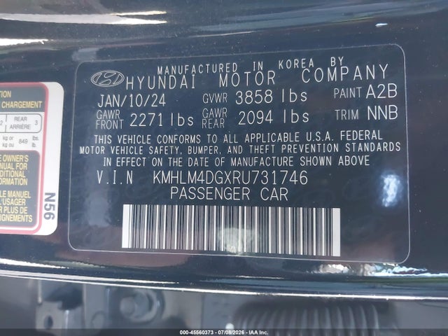KMHLM4DGXRU731746 Hyundai ELANTRA SEL