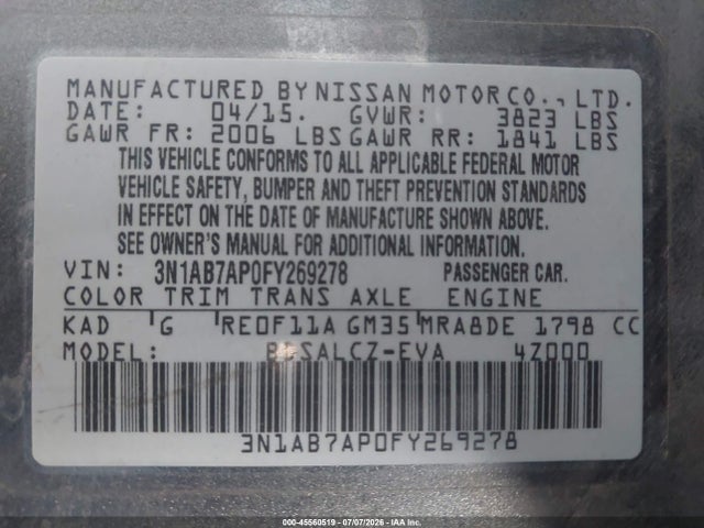 Nissan SENTRA S 2015 3N1AB7AP0FY269278 Image 9