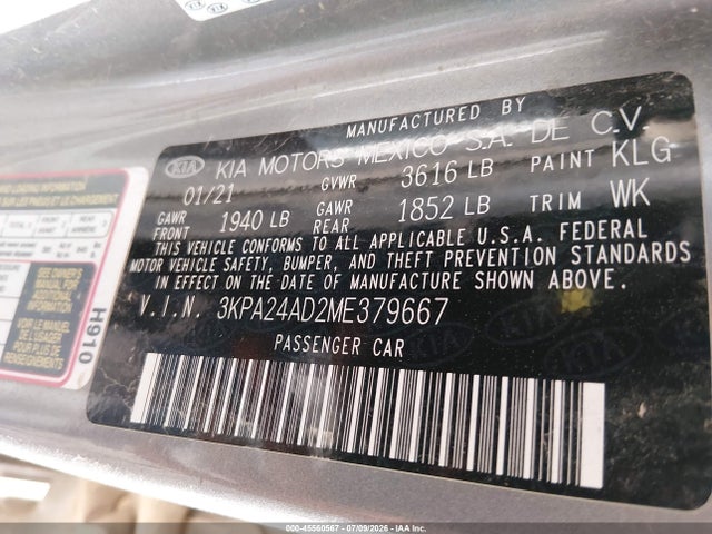 KIA RIO S 2021 3KPA24AD2ME379667 Image 9