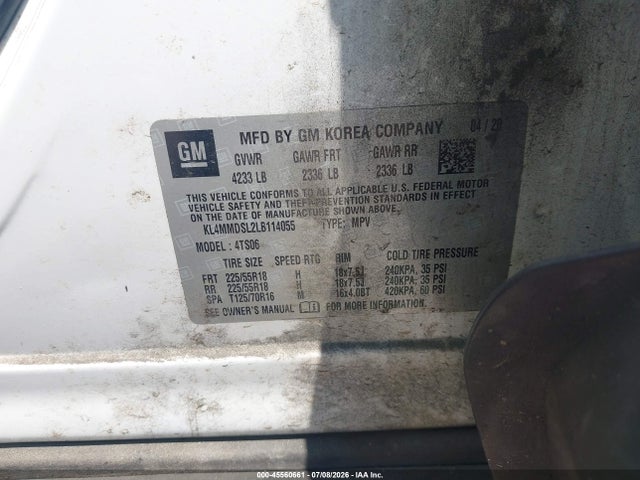 45560661 :رقم المزاد ، KL4MMDSL2LB114055 vin ، 2020 Buick Encore Gx Fwd Select مزاد بيع