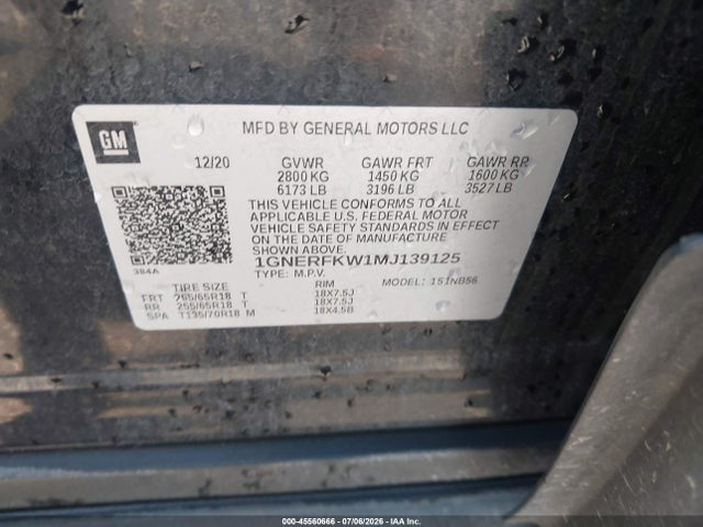 Продажа на аукционе авто 2021 Chevrolet Traverse Fwd Ls, vin: 1GNERFKW1MJ139125, номер лота: 45560666