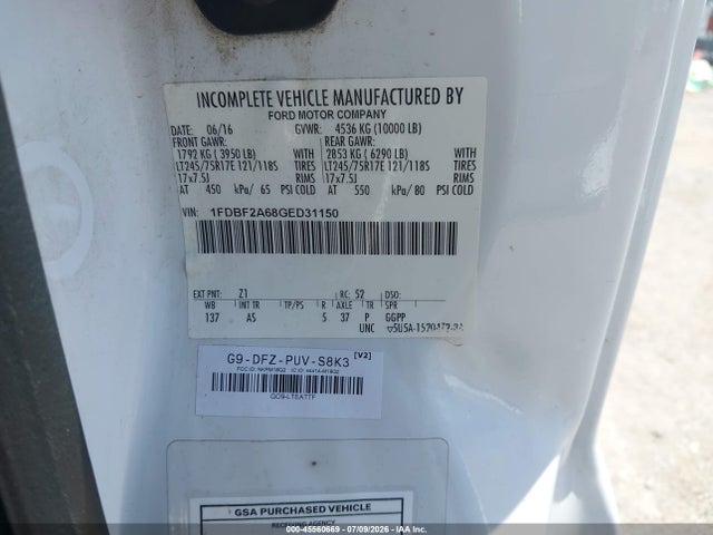 Ford F-250 2016 1FDBF2A68GED31150 Image 9