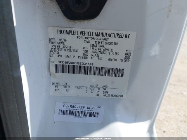 Ford F-250 2016 1FDBF2A61GED31149 Image 9