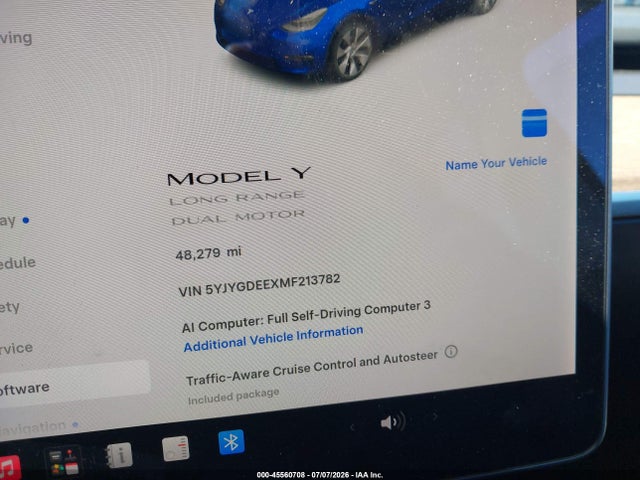 Продаж на аукціоні авто 2021 Tesla Model Y Long Range Dual Motor All-wheel Drive, vin: 5YJYGDEEXMF213782, номер лоту: 45560708