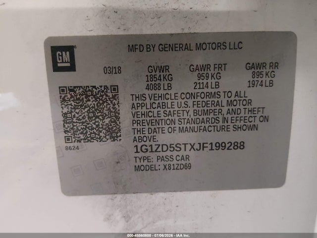 Chevrolet MALIBU LT 2018 1G1ZD5STXJF199288 Image 9