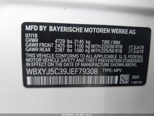 Aukcja sprzedaży 2018 Bmw X2 Xdrive28i, vin: WBXYJ5C39JEF79308, numer aukcji: 45560948