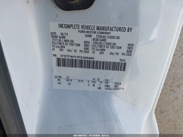Ford F-450 Chassis 2015 1FDTF4HY3FEA89468 Image 9