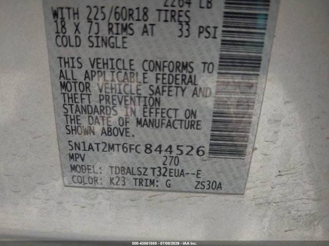 Nissan Rogue Sl 2015 5N1AT2MT6FC844526 Image 9