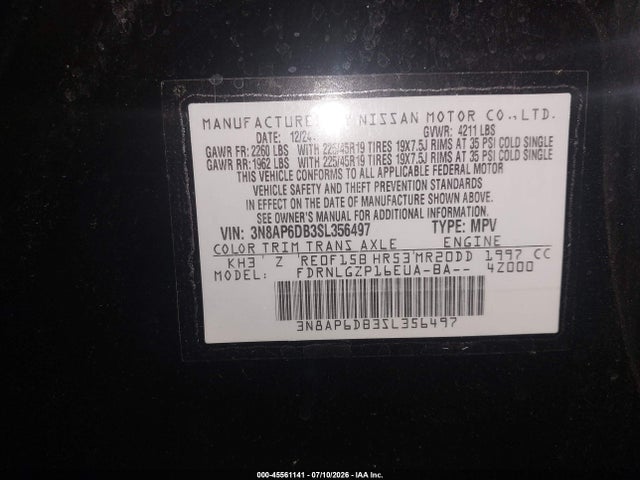 Aukcja sprzedaży 2025 Nissan Kicks Sr Intelligent Awd, vin: 3N8AP6DB3SL356497, numer aukcji: 45561141