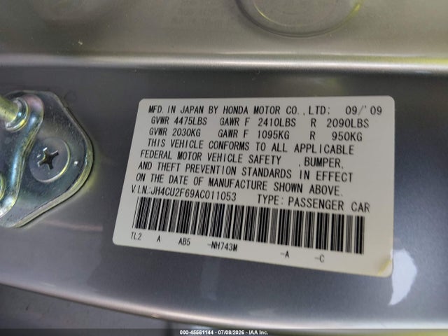 Продаж на аукціоні авто 2010 Acura Tsx 2.4, vin: JH4CU2F69AC011053, номер лоту: 45561144