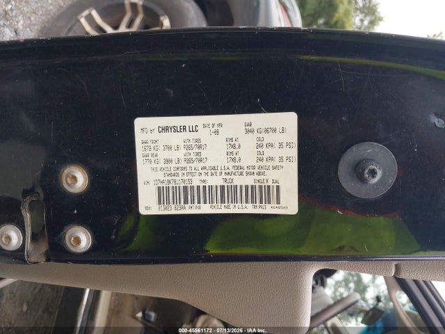 Aukcja sprzedaży 2008 Dodge Ram 1500 St/sxt, vin: 1D7HA18K78J170153, numer aukcji: 45561172