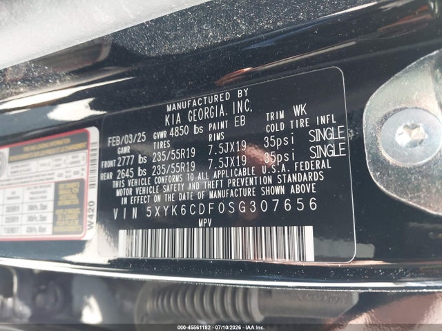 Продажа на аукционе авто 2025 Kia Sportage X-line, vin: 5XYK6CDF0SG307656, номер лота: 45561182