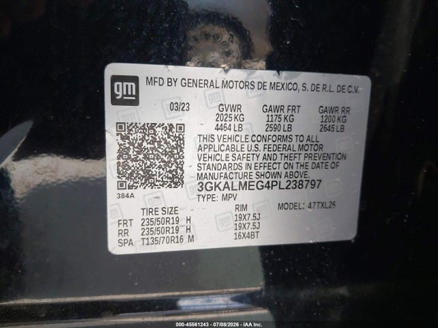 Продаж на аукціоні авто 2023 Gmc Terrain Fwd Sle, vin: 3GKALMEG4PL238797, номер лоту: 45561243