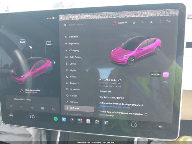 Продаж на аукціоні авто 2020 Tesla Model 3 Long Range Dual Motor All-wheel Drive, vin: 5YJ3E1EB9LF617126, номер лоту: 45561262