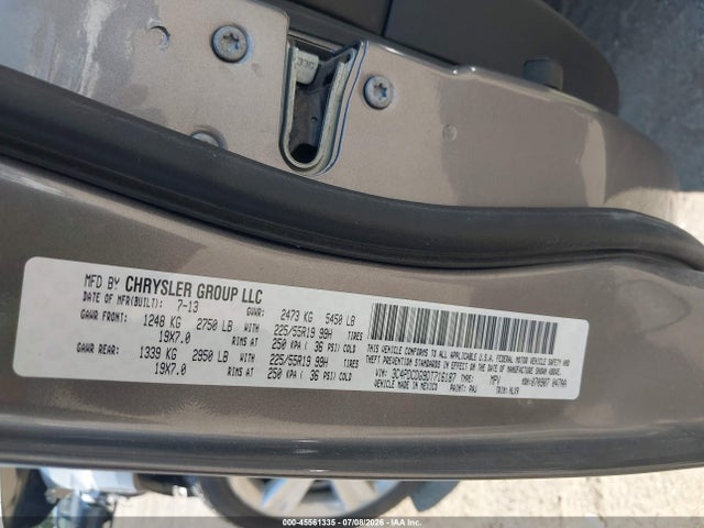 2013 Dodge Journey Crew მანქანა იყიდება აუქციონზე, vin: 3C4PDCDG9DT716187, აუქციონის ნომერი: 45561335