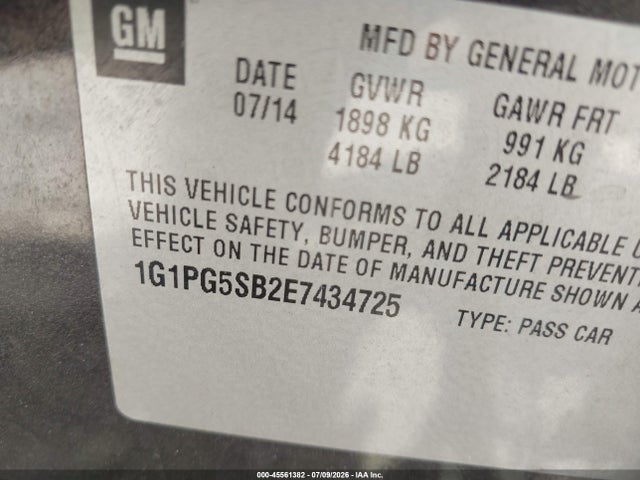 Chevrolet CRUZE LTZ 2014 1G1PG5SB2E7434725 Image 9