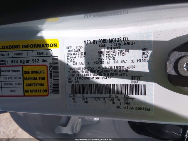 3FMCR9BN1SRF29472 Ford Bronco Sport Big Bend
