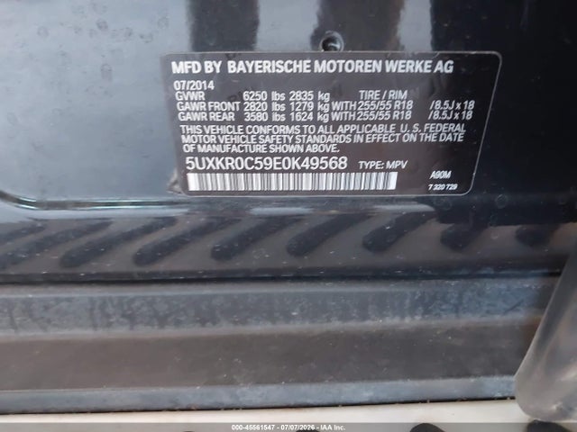 BMW X5 Xdrive35i 2014 5UXKR0C59E0K49568 Image 9