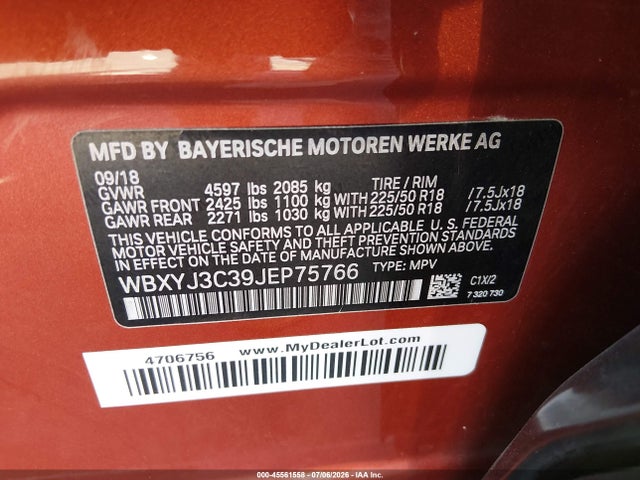 WBXYJ3C39JEP75766 BMW X2 Sdrive28i
