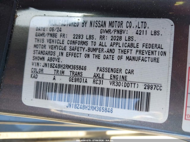 Nissan Z Performance Auto 2024 JN1BZ4BH2RM365846 Image 9