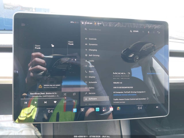 2021 Tesla Model 3 Long Range Dual Motor All-wheel Drive მანქანა იყიდება აუქციონზე, vin: 5YJ3E1EB2MF983155, აუქციონის ნომერი: 45561611
