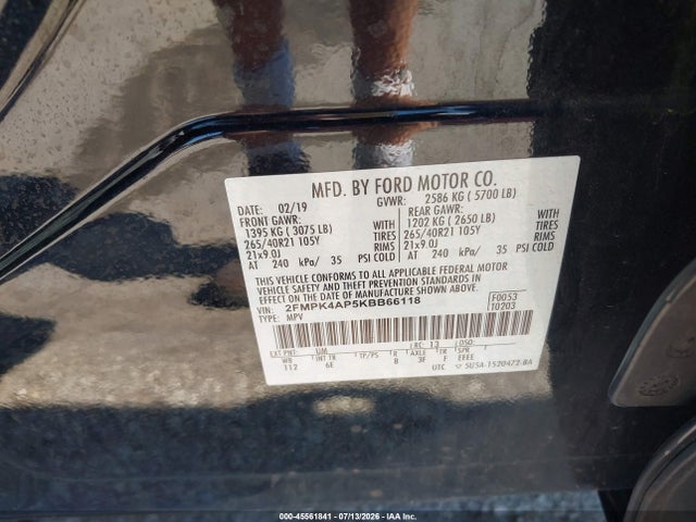 Продаж на аукціоні авто 2019 Ford Edge St, vin: 2FMPK4AP5KBB66118, номер лоту: 45561841