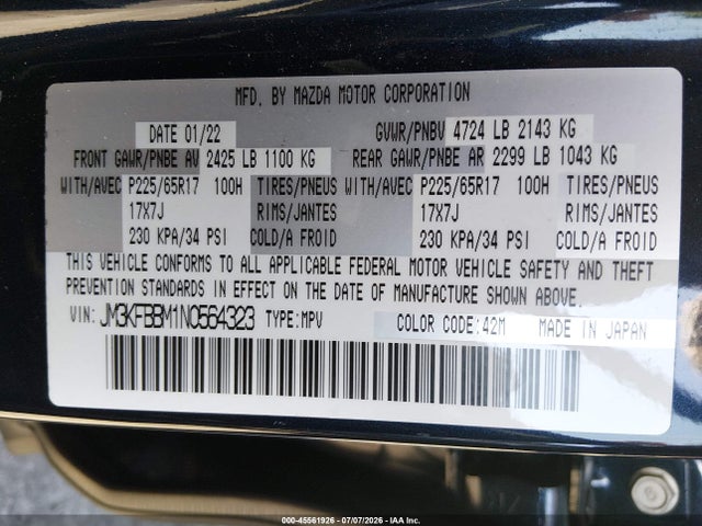 Mazda Cx-5 2.5 S Select 2022 JM3KFBBM1N0564323 Image 9