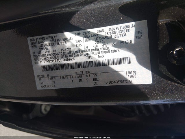 Ford F-250 Platinum 2020 1FT7W2BT4LED49928 Image 9