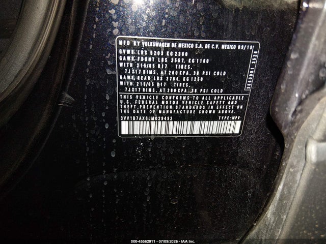3VV1B7AX6LM029492 Volkswagen Tiguan 2.0t S