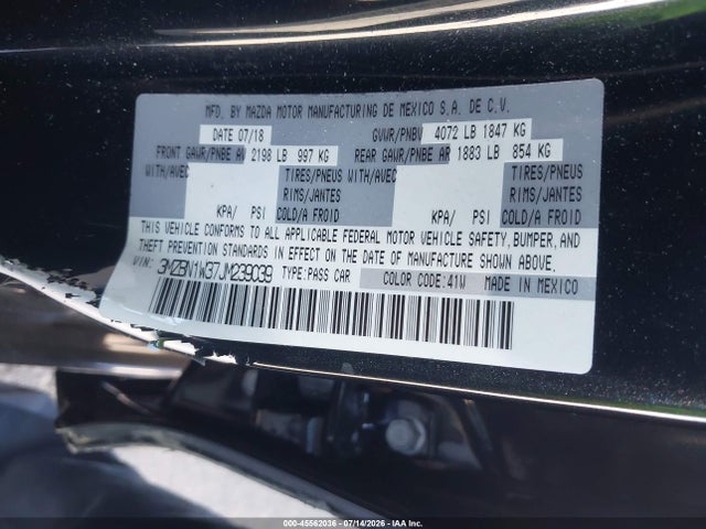 Продаж на аукціоні авто 2018 Mazda Mazda3 Grand Touring, vin: 3MZBN1W37JM239039, номер лоту: 45562036
