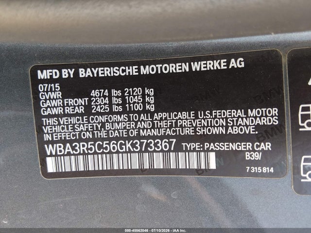 BMW 435i Xdrive 2016 WBA3R5C56GK373367 Image 9