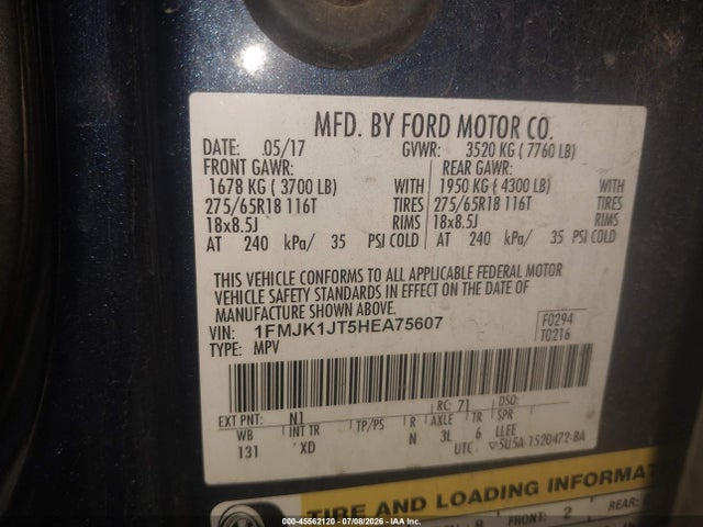 1FMJK1JT5HEA75607 Ford Expedition El King Ranch/xlt