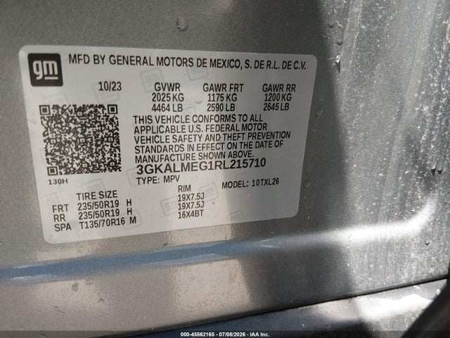 45562165 :رقم المزاد ، 3GKALMEG1RL215710 vin ، 2024 Gmc Terrain Fwd Sle مزاد بيع
