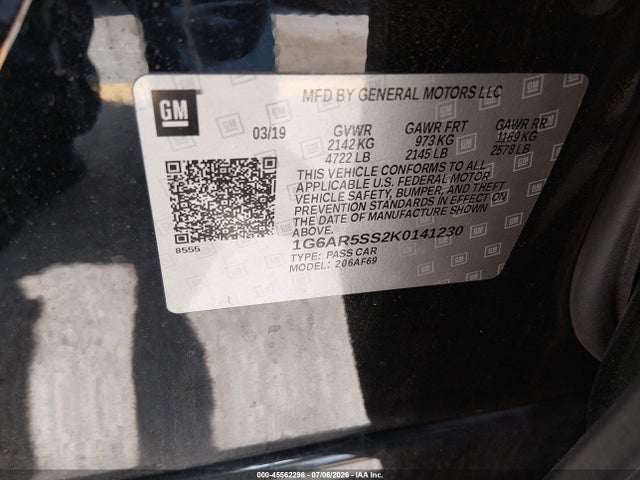 Продажа на аукционе авто 2019 Cadillac Cts Luxury, vin: 1G6AR5SS2K0141230, номер лота: 45562298