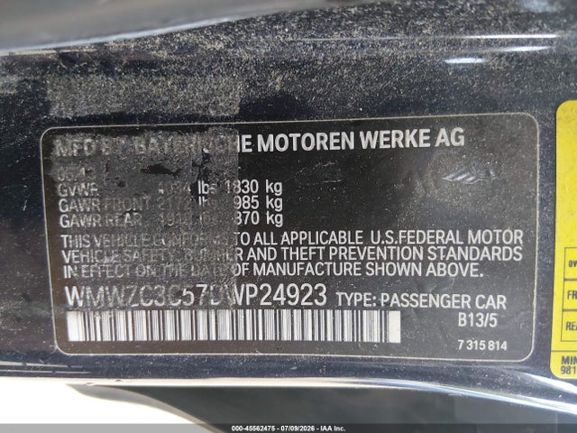 45562475 :رقم المزاد ، WMWZC3C57DWP24923 vin ، 2013 Mini Countryman Cooper S مزاد بيع